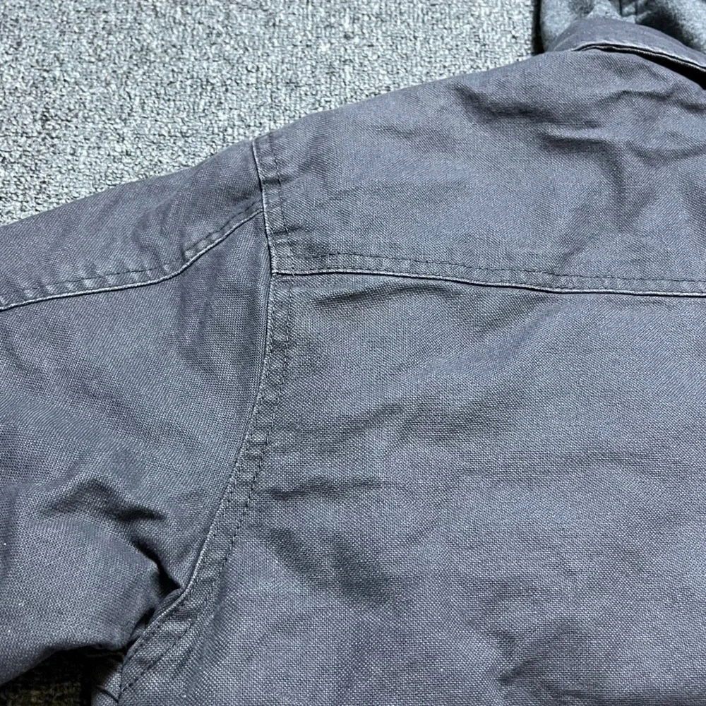 Dickies Hooded Canvas Work Jacket L Grayish Purple Lined Full Zip Snap Button